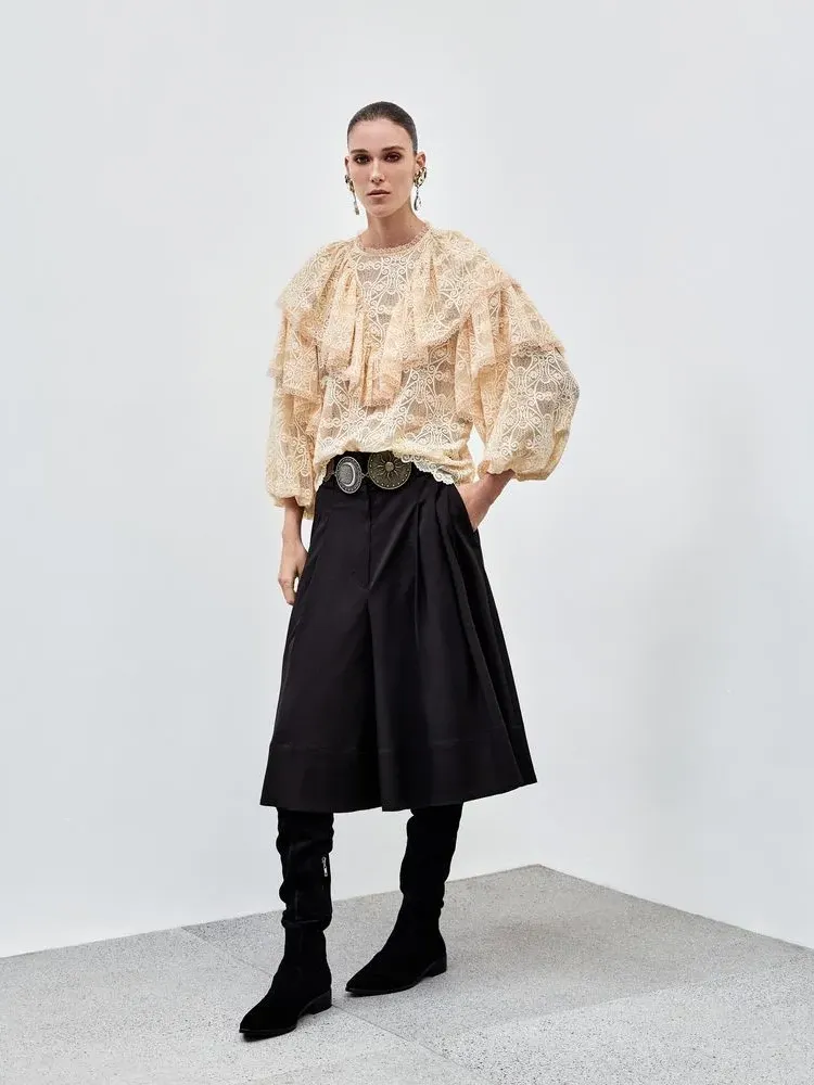 Lace Ruffle Blouse
