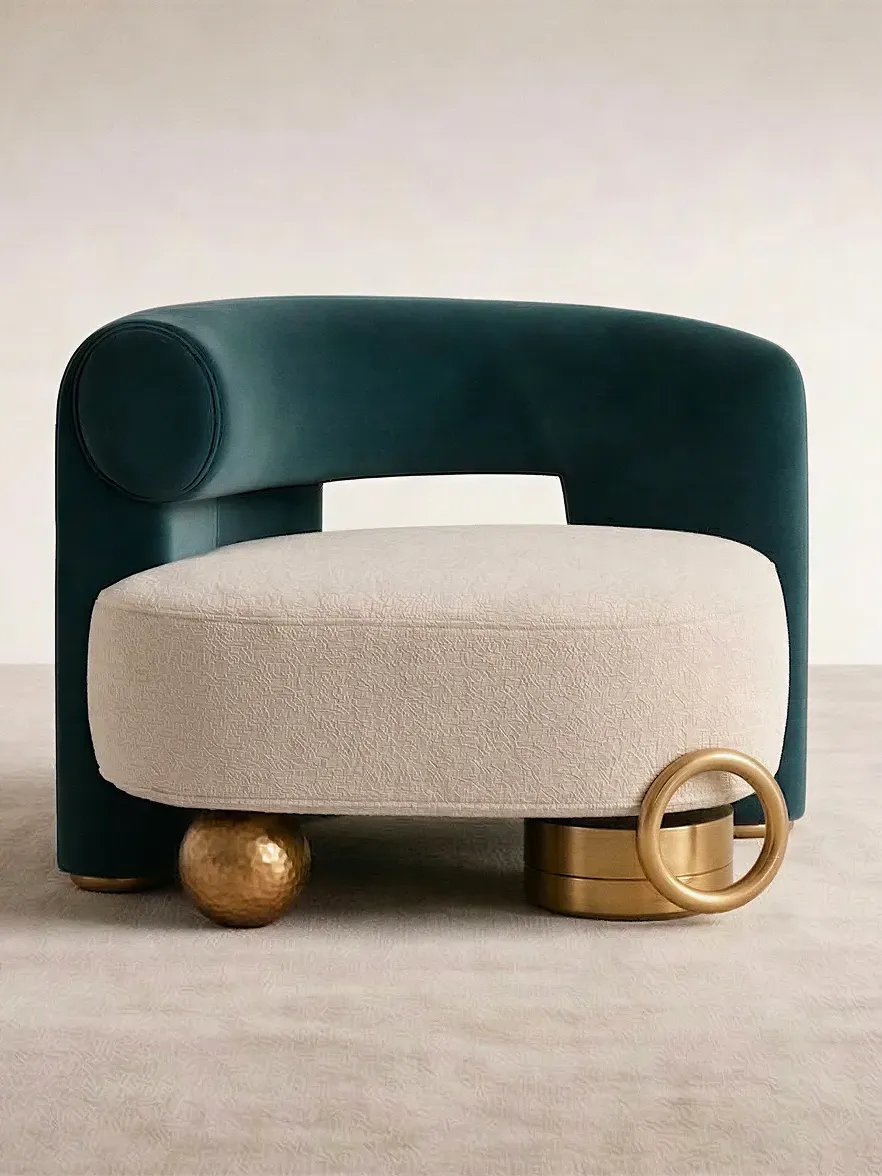 Lounge Chair — Teal Velvet