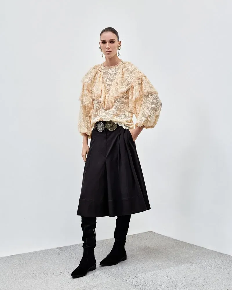Lace Ruffle Blouse